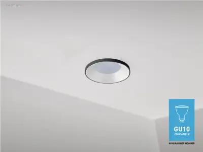 (50 x) 50 x GU10 Inbouw armatuur wit en zwart met – kavel bij Auctim, Puurs