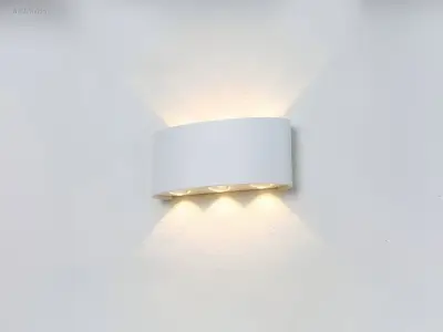 (4 x) 4 x 6W LED ovaal Wandlamp zes licht zand – kavel bij Auctim, Puurs