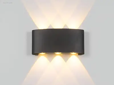 (4 x) 4 x 6W LED Wandlamp zes licht zwart warm – kavel bij Auctim, Puurs