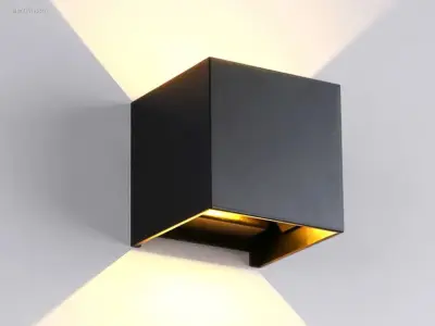 (4 x) 4 x 12W LED zwart Wandlamp Kubus duo licht – kavel bij Auctim, Puurs
