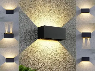 (4 x) 4 x 12W LED zwart Wandlamp 4 licht – kavel bij Auctim, Puurs