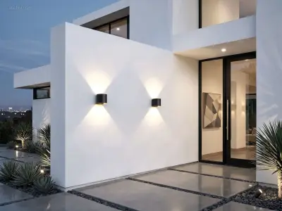 (20 x) 20 x 7W LED zwart Wandlamp rond duo licht – kavel bij Auctim, Puurs