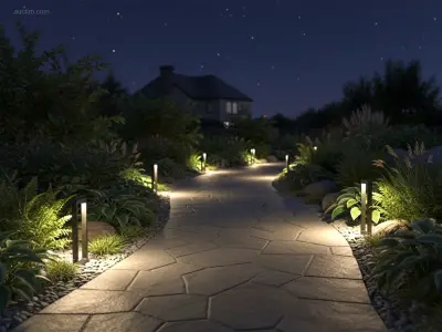 (16 x) 16 x 7W LED zand zwart Tuinlamp 60cm warm – kavel bij Auctim, Puurs
