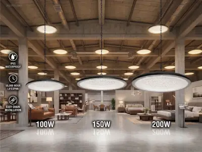(10 x) 10 x 100W 3000K LED UFO Highbay SLIM – kavel bij Auctim, Puurs