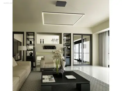 2 x Quattro Square 80x80 hang lamp zwart – kavel bij Auctim, Free delivery within 1-3 weeks after receipt of payment
