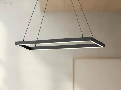 2 x Quattro Square 80x40 cm hang lamp zwart – kavel bij Auctim, Free delivery within 1-3 weeks after receipt of payment
