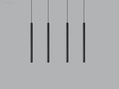 8 x Solo Tube Slim design hanglamp zwart – kavel bij Auctim, Free delivery within 1-3 weeks after receipt of payment