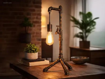 2 x Industriële Retro tafellamp – kavel bij Auctim, Free delivery within 1-3 weeks after receipt of payment