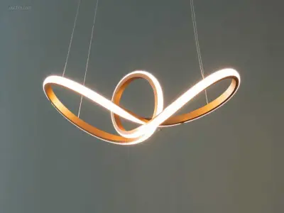 1 x Infinity 360 design hang lamp satijn – kavel bij Auctim, Free delivery within 1-3 weeks after receipt of payment