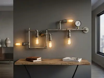 1 x Industriële Retro Wandlamp 5 lichts – kavel bij Auctim, Free delivery within 1-3 weeks after receipt of payment
