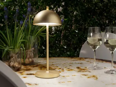 8 x Intec Party oplaadbare design lampen goud – kavel bij Auctim, Free delivery within 1-3 weeks after receipt of payment