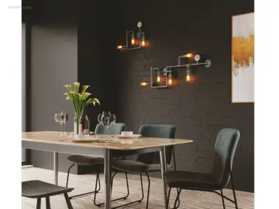 1 x Industriële Retro Wandlamp 3 lichts +5 – kavel bij Auctim, Free delivery within 1-3 weeks after receipt of payment