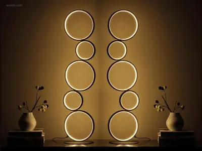 2 x Ocho LED design vloer lamp – kavel bij Auctim, Free delivery within 1-3 weeks after receipt of payment