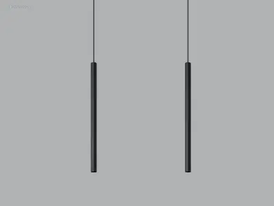 12 x Solo Tube Slim design hanglamp zwart – kavel bij Auctim, Free delivery within 1-3 weeks after receipt of payment