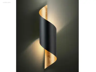 8 x Swirl design wandlampen goud zwart – kavel bij Auctim, Free delivery within 1-3 weeks after receipt of payment