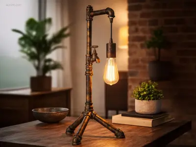 2 x Industriële Retro tafellamp – kavel bij Auctim, Free delivery within 1-3 weeks after receipt of payment