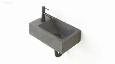 1x Fontein - Waskom - Beton - Dusk Grey – kavel bij Auctim, Free delivery within 1-3 weeks after receipt of payment