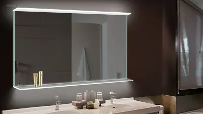 1x LED Spiegel - 100cm - Verwarming - Touchknop – kavel bij Auctim, Free delivery within 1-3 weeks after receipt of payment