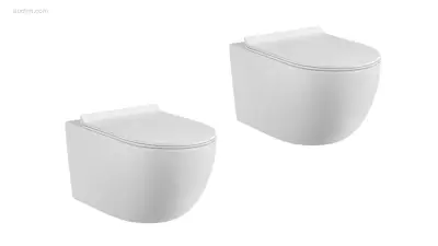 2x Toiletten - Wit - Super Flush - Hangend – kavel bij Auctim, Free delivery within 1-3 weeks after receipt of payment