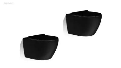 2x Toiletten - Mat Zwart - Super Flush – kavel bij Auctim, Free delivery within 1-3 weeks after receipt of payment