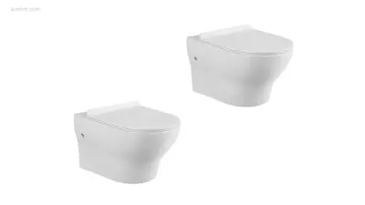 2x Toiletten - Wit - Tornado Flush - Hangend – kavel bij Auctim, Free delivery within 1-3 weeks after receipt of payment