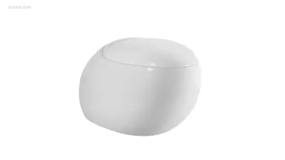 1x Toilet - Wit - Ei - Hangend - Keramiek – kavel bij Auctim, Free delivery within 1-3 weeks after receipt of payment
