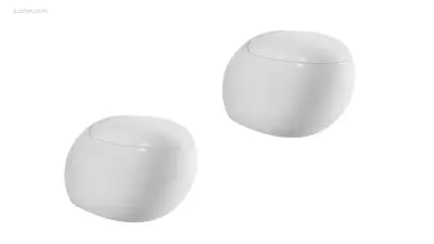 2x Toiletten - Wit - Ei - Hangend - Keramiek – kavel bij Auctim, Free delivery within 1-3 weeks after receipt of payment