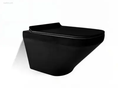 1x Toilet - Mat Zwart - Super Flush - Hangend – kavel bij Auctim, Free delivery within 1-3 weeks after receipt of payment