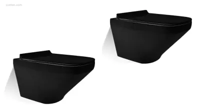 2x Toiletten - Mat Zwart - Super Flush – kavel bij Auctim, Free delivery within 1-3 weeks after receipt of payment