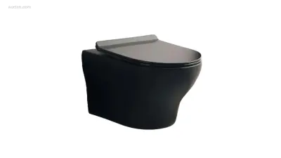 1x Toilet - Mat Zwart - Tornado Flush - Hangend – kavel bij Auctim, Free delivery within 1-3 weeks after receipt of payment
