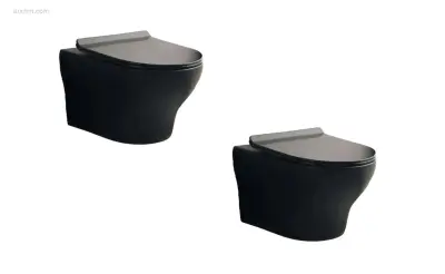 2x Toiletten - Mat Zwart - Tornado Flush – kavel bij Auctim, Free delivery within 1-3 weeks after receipt of payment