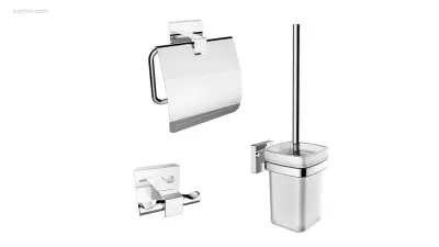 1x Toilet accessoire set - 3-delig - Chroom – kavel bij Auctim, Free delivery within 1-3 weeks after receipt of payment