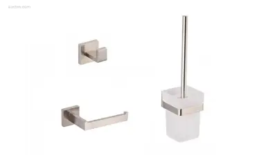 1x Toilet accessoire set - 3-delig - Geborsteld – kavel bij Auctim, Free delivery within 1-3 weeks after receipt of payment