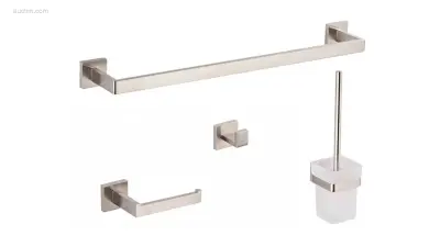 1x Toilet accessoire set - 4-delig - Geborsteld – kavel bij Auctim, Free delivery within 1-3 weeks after receipt of payment