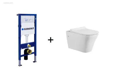 1x Toilet + Geberit inbouwreservoir - Wit – kavel bij Auctim, Free delivery within 1-3 weeks after receipt of payment