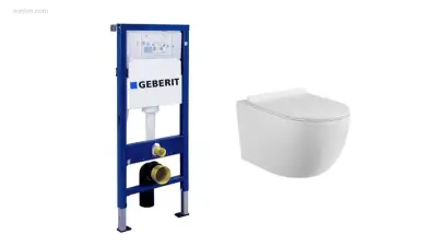 1x Toilet + Geberit inbouwreservoir - Wit – kavel bij Auctim, Free delivery within 1-3 weeks after receipt of payment