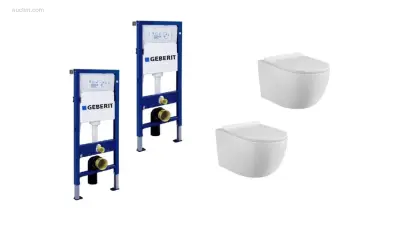 2 sets Toiletten + Geberit inbouwreservoirs – kavel bij Auctim, Free delivery within 1-3 weeks after receipt of payment