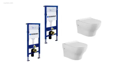 2 sets Toiletten + Geberit inbouwreservoirs – kavel bij Auctim, Free delivery within 1-3 weeks after receipt of payment