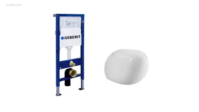 1x Toilet + Geberit inbouwreservoir - Wit – kavel bij Auctim, Free delivery within 1-3 weeks after receipt of payment