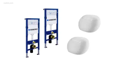 2 sets Toiletten + Geberit inbouwreservoirs – kavel bij Auctim, Free delivery within 1-3 weeks after receipt of payment