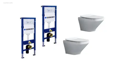 2 sets Toiletten + Geberit inbouwreservoirs – kavel bij Auctim, Free delivery within 1-3 weeks after receipt of payment