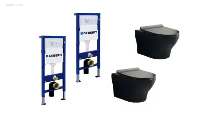 2 sets Toiletten + Geberit inbouwreservoirs – kavel bij Auctim, Free delivery within 1-3 weeks after receipt of payment