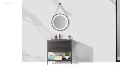 1x Meubel - 80cm - LED Spiegel - Mat Zwart – kavel bij Auctim, Free delivery within 1-3 weeks after receipt of payment
