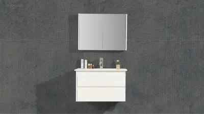 1x 80cm - Spiegelkast - Hoogglans Wit – kavel bij Auctim, Free delivery within 1-3 weeks after receipt of payment