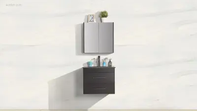 1x 60cm - Spiegelkast - Mat Zwart – kavel bij Auctim, Free delivery within 1-3 weeks after receipt of payment