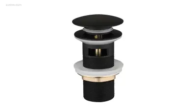 1x Afvoerplug Pop-up - Met Overloop - Mat Zwart – kavel bij Auctim, Free delivery within 1-3 weeks after receipt of payment
