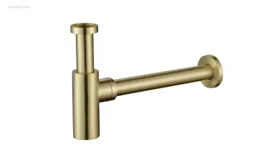 1x Sifon - Geborsteld Goud - Messing – kavel bij Auctim, Free delivery within 1-3 weeks after receipt of payment