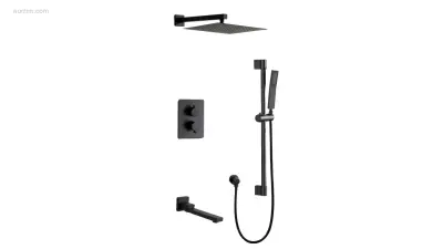 1x Regendouche - Inbouw - Mengkraan - Mat Zwart – kavel bij Auctim, Free delivery within 1-3 weeks after receipt of payment