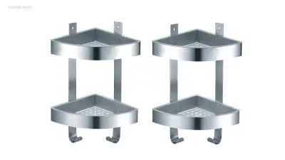 1x Douchekorf set - 2-laags - Geborsteld RVS – kavel bij Auctim, Free delivery within 1-3 weeks after receipt of payment