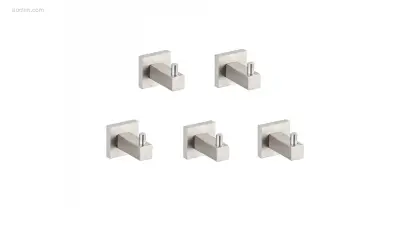 5x Handdoekhaken - Geborsteld RVS – kavel bij Auctim, Free delivery within 1-3 weeks after receipt of payment